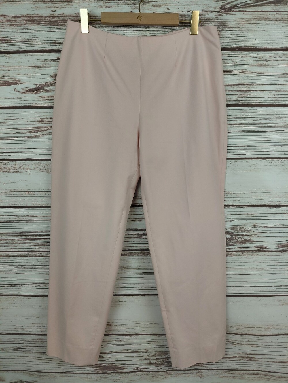 Piazza Sempione Womens IT 42 US 6 Audrey Light Pink Stretch Crop Capri Pants